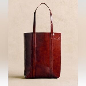 Sezane Red and Brown Leather Shoulder Bag